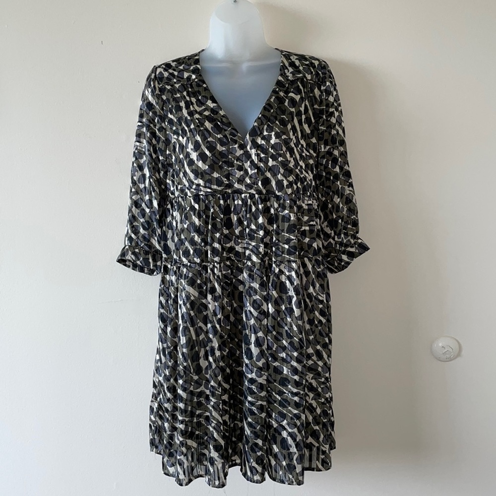 Leopard baby doll chiffon dress